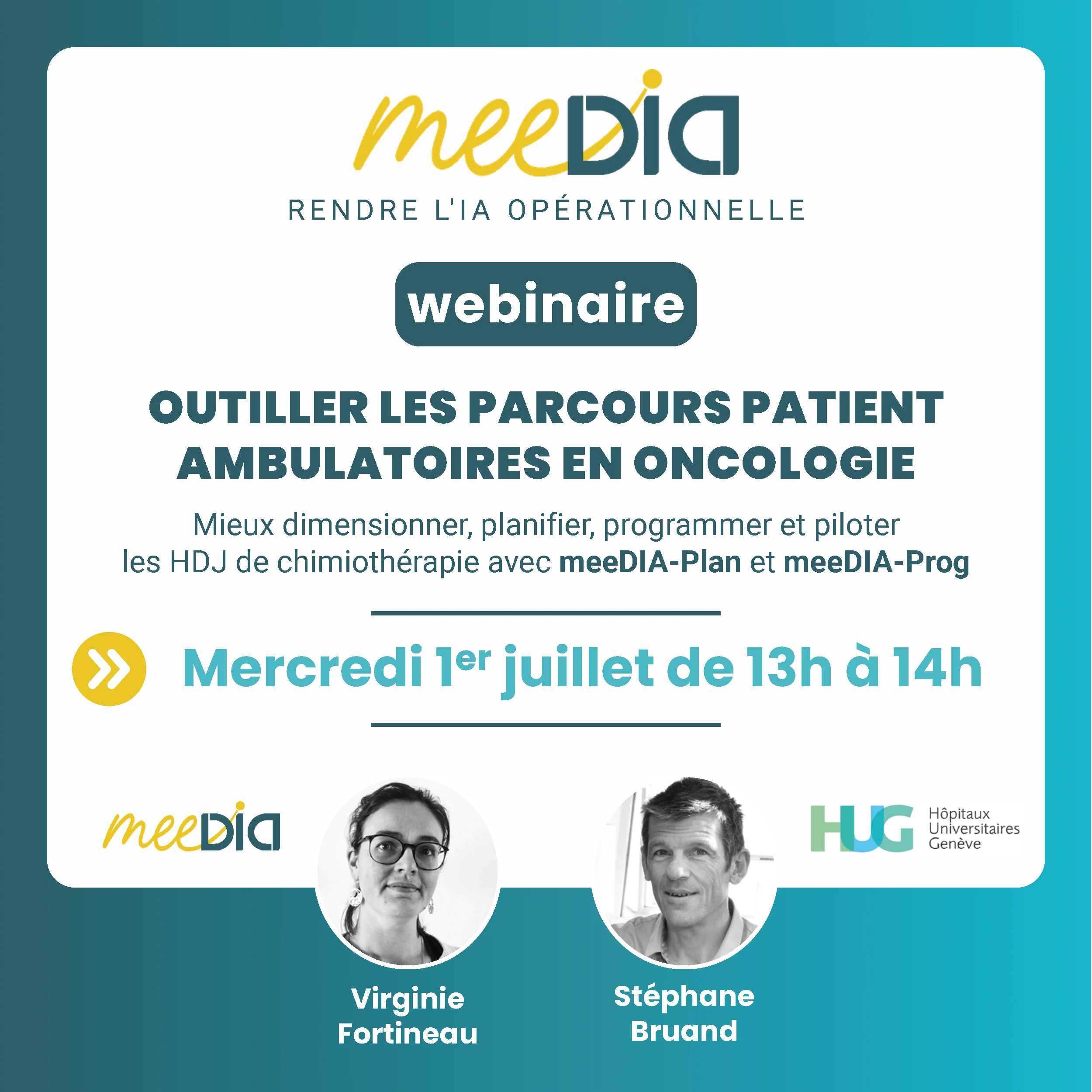Webinaire meeDIA — Outiller les parcours patient ambulatoires en oncologie, mercredi 1er juillet de 13h à 14h